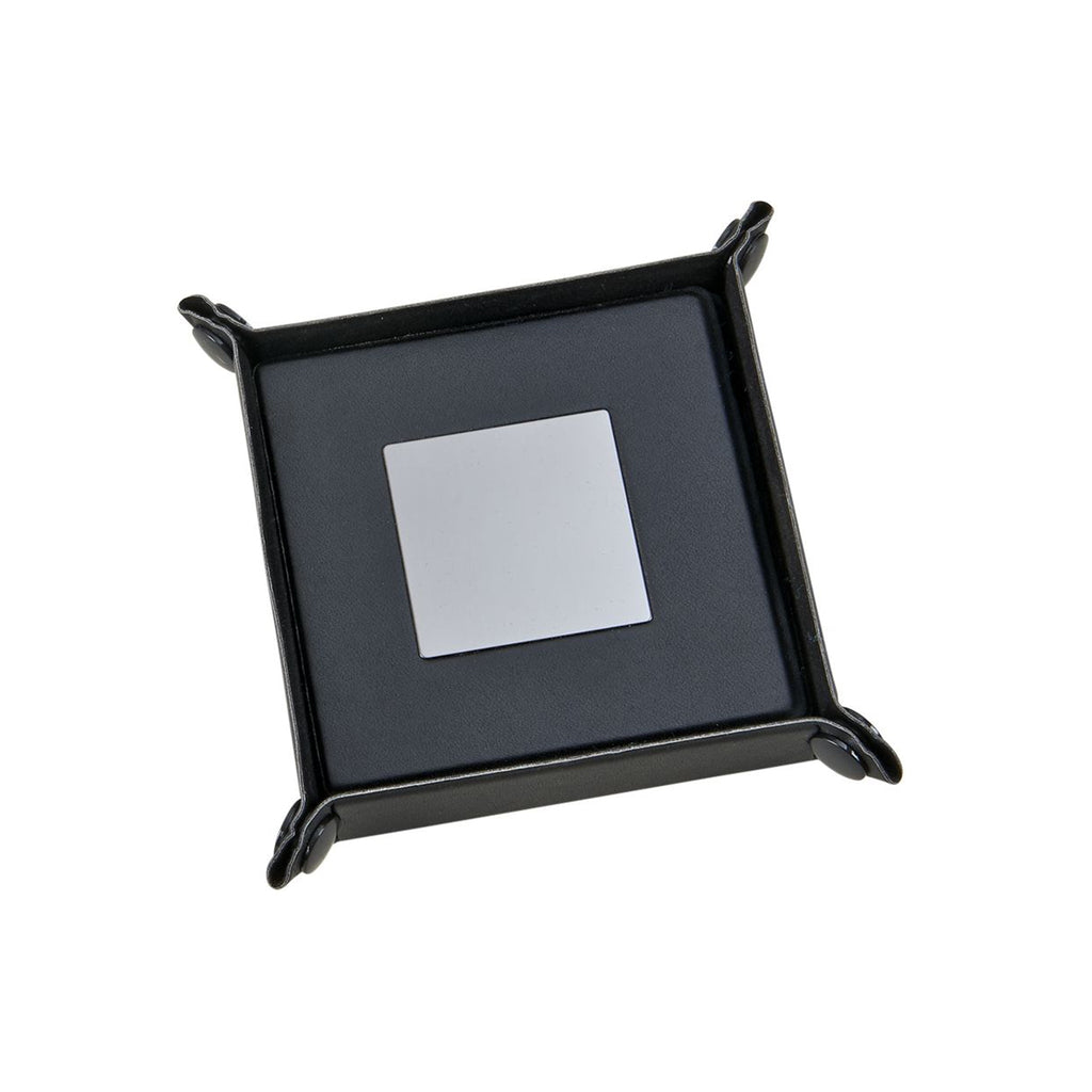 Leatherette Coaster Set — 5 Pieces with Matching Snap Tray