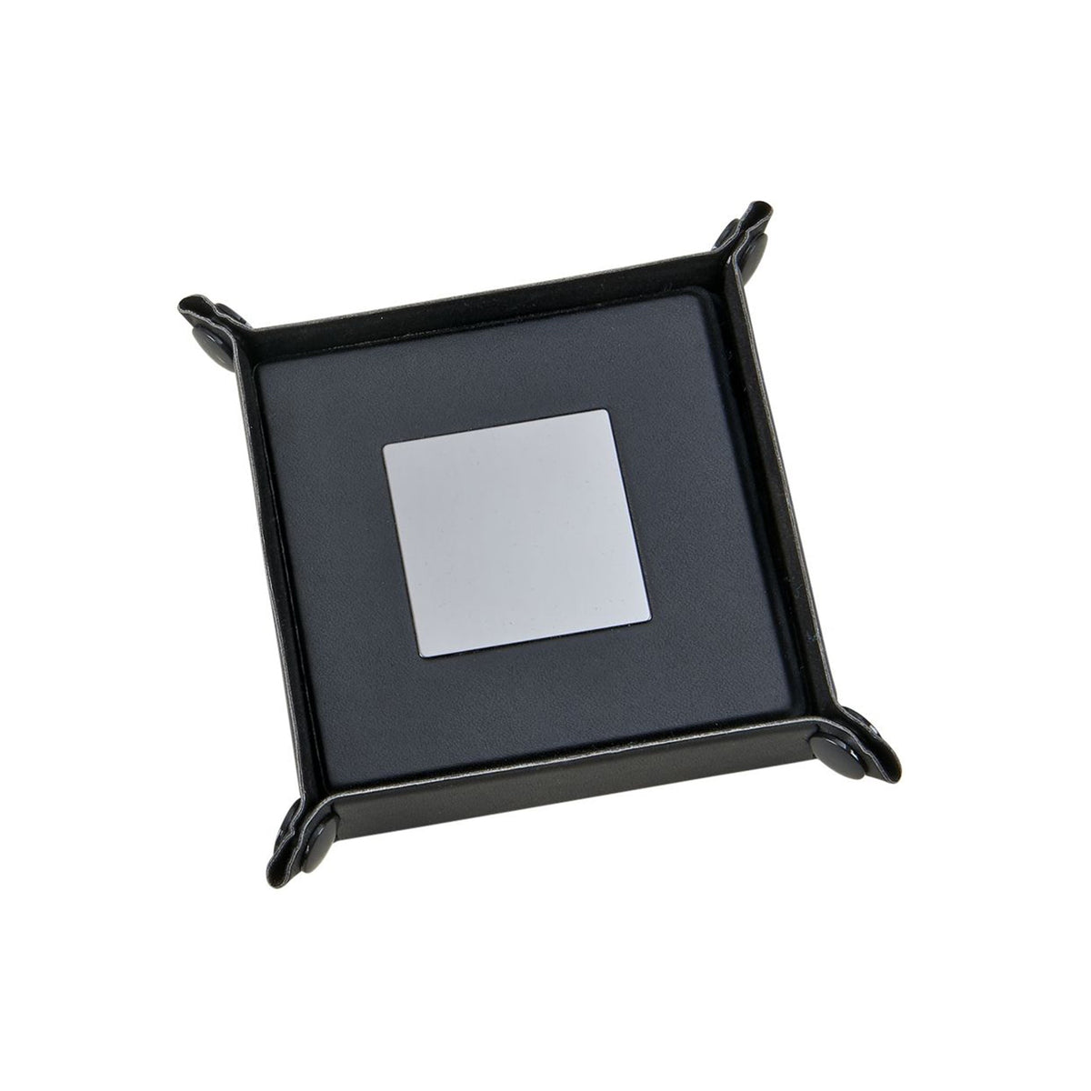 Leatherette Coaster Set — 5 Pieces with Matching Snap Tray