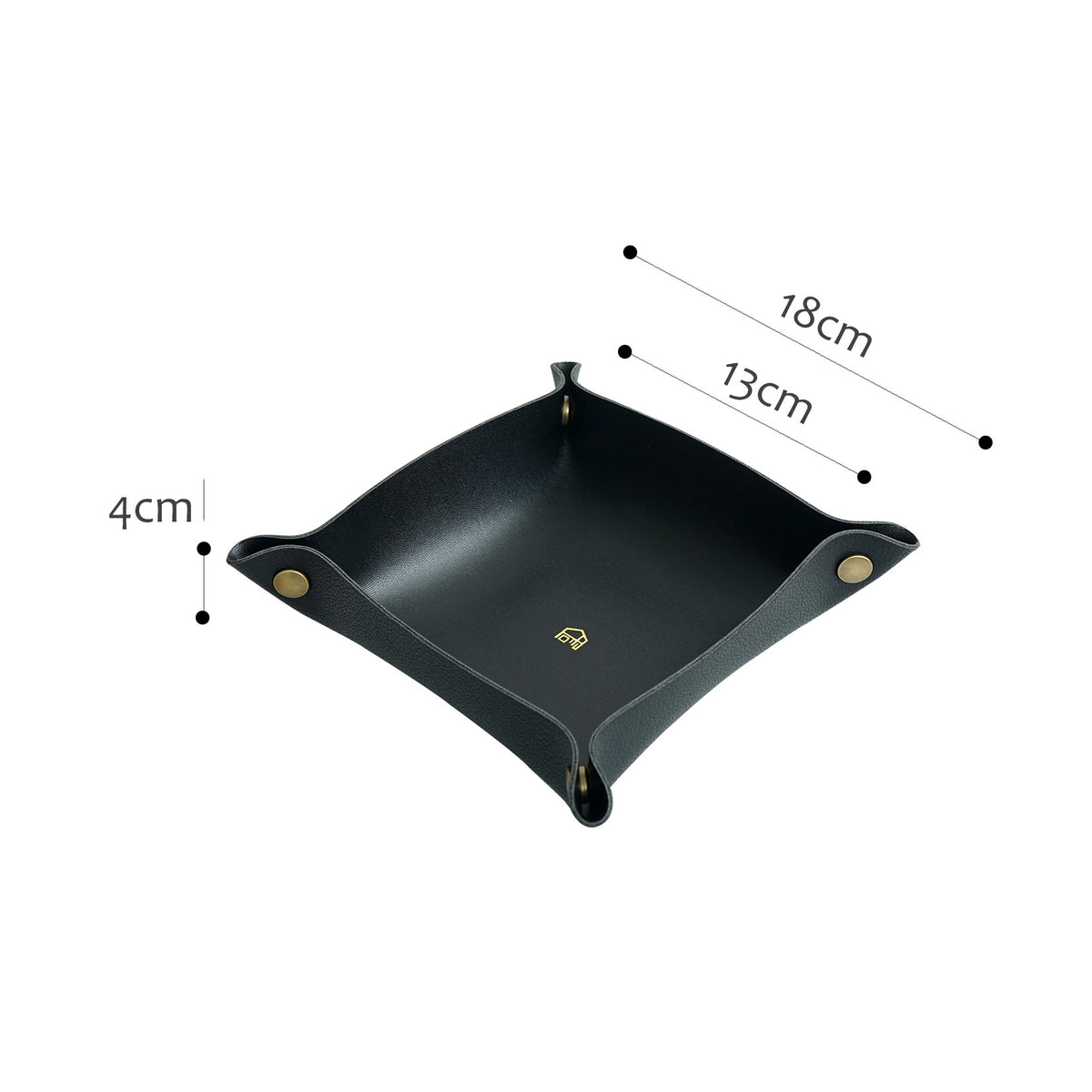 Folding faux-leather valet tray – view 3