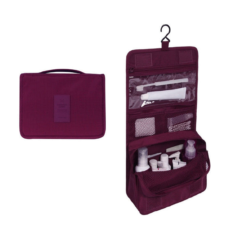 Hanging travel toiletry bag – Burgundy