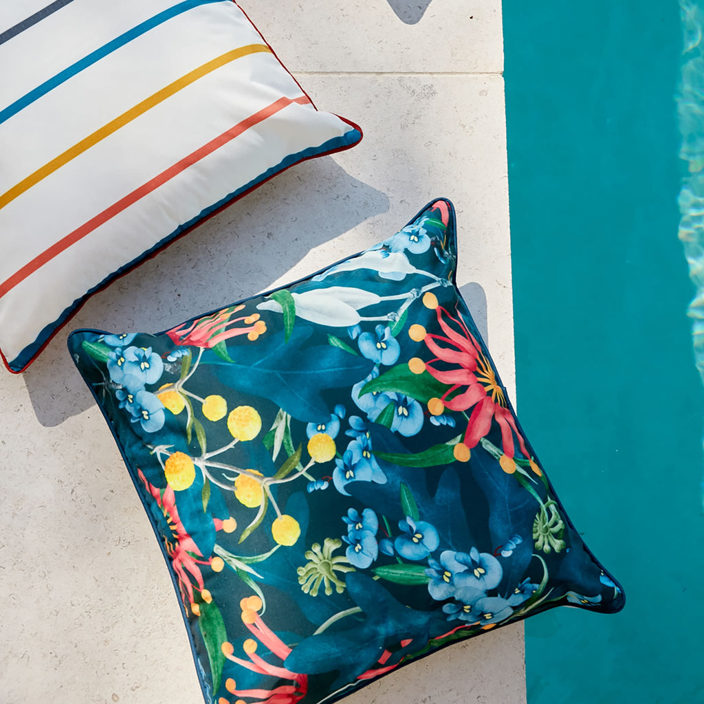 Basil Bangs Indoor/Outdoor Throw Cushion — 50cm x 50cm