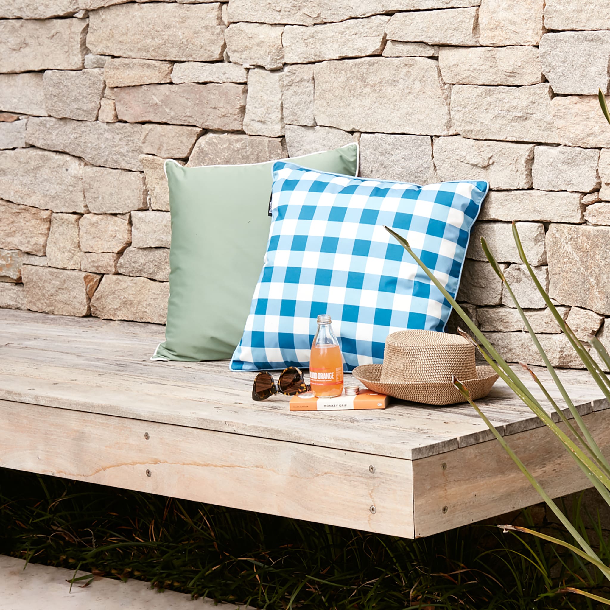 Basil Bangs Indoor/Outdoor Throw Cushion — 50cm x 50cm