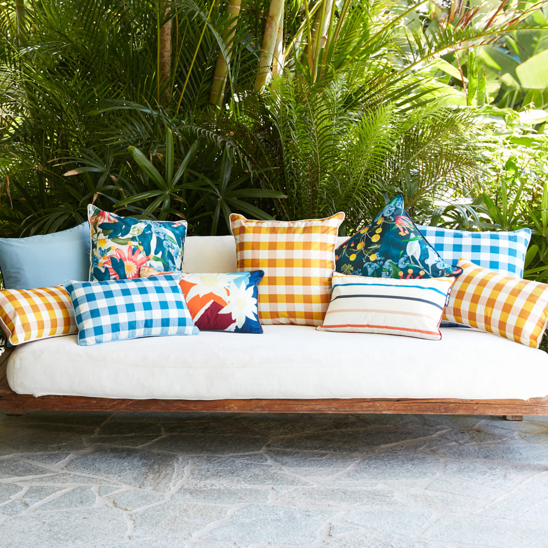 Basil Bangs Indoor/Outdoor Throw Cushion — 50cm x 50cm