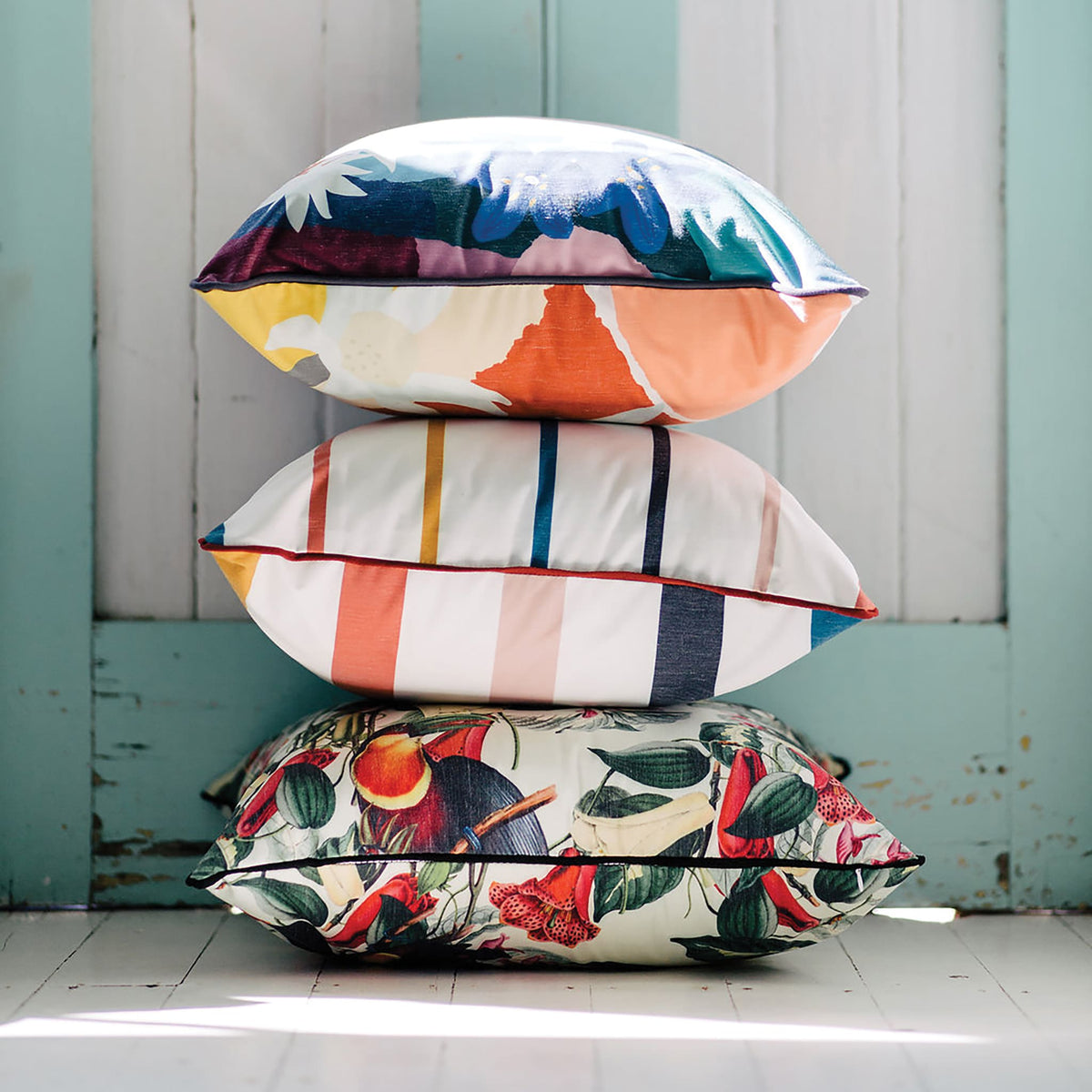 Basil Bangs Indoor/Outdoor Throw Cushion — 50cm x 50cm