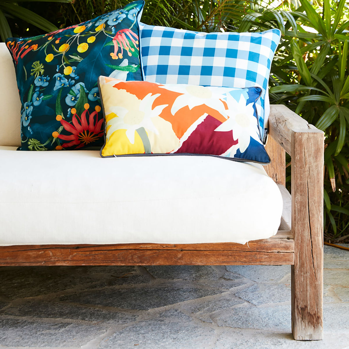 Basil Bangs Indoor/Outdoor Throw Cushion — 50cm x 30cm