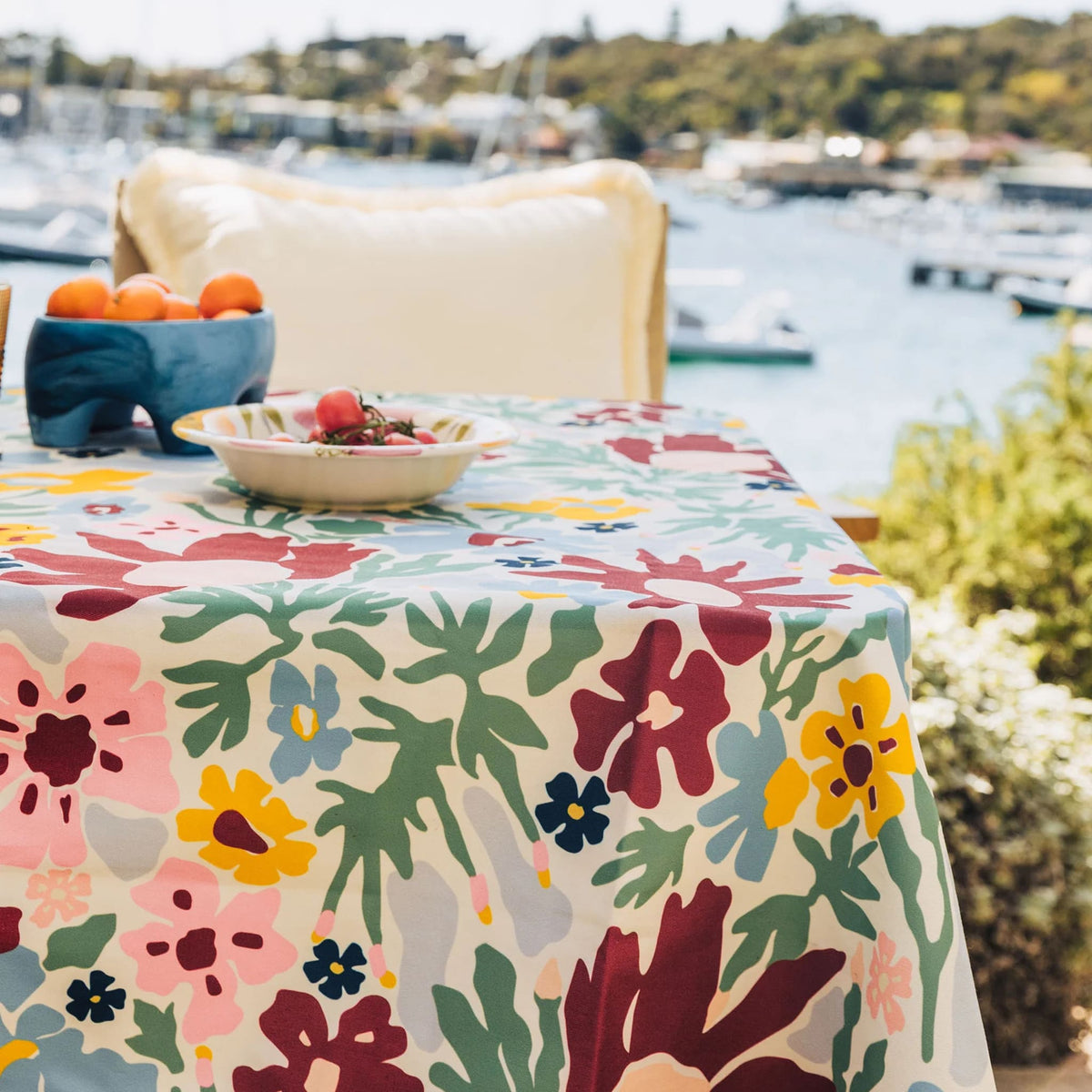 Basil Bangs Stain-Resistant Outdoor Tablecloth