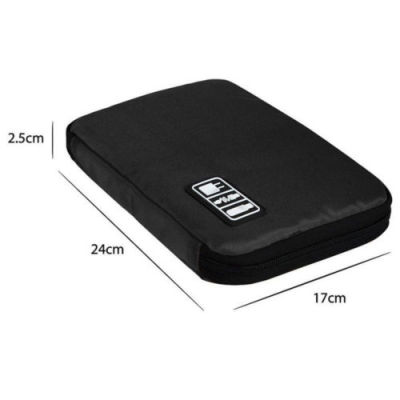 Black cable and charger organizer pouch – view 6