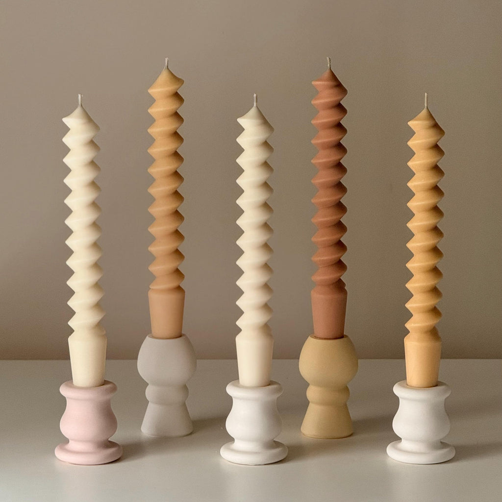 Sculptural Column Candlestick Holder | Minimalist Taper Holder