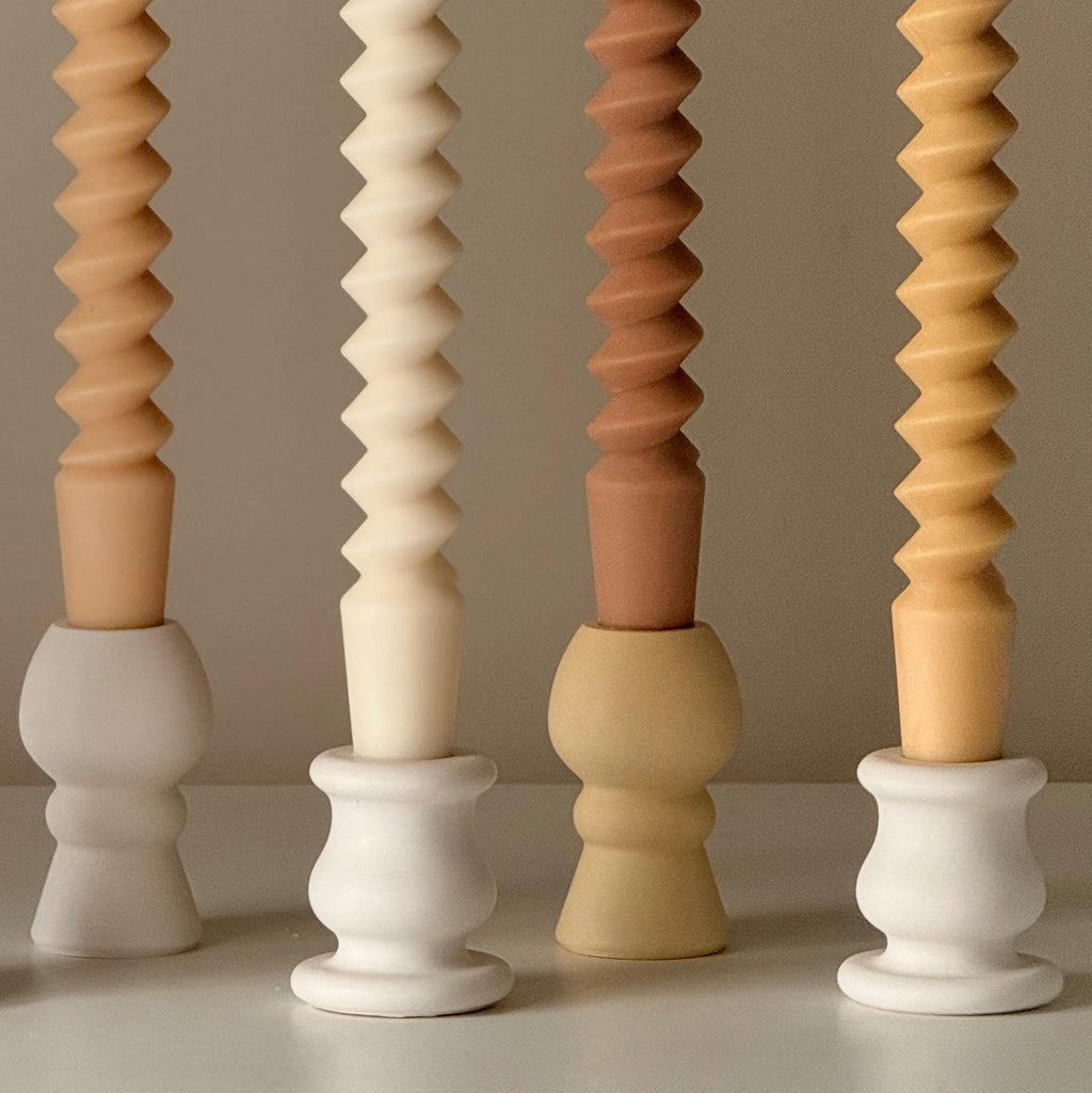 Sculptural Column Candlestick Holder | Minimalist Taper Holder