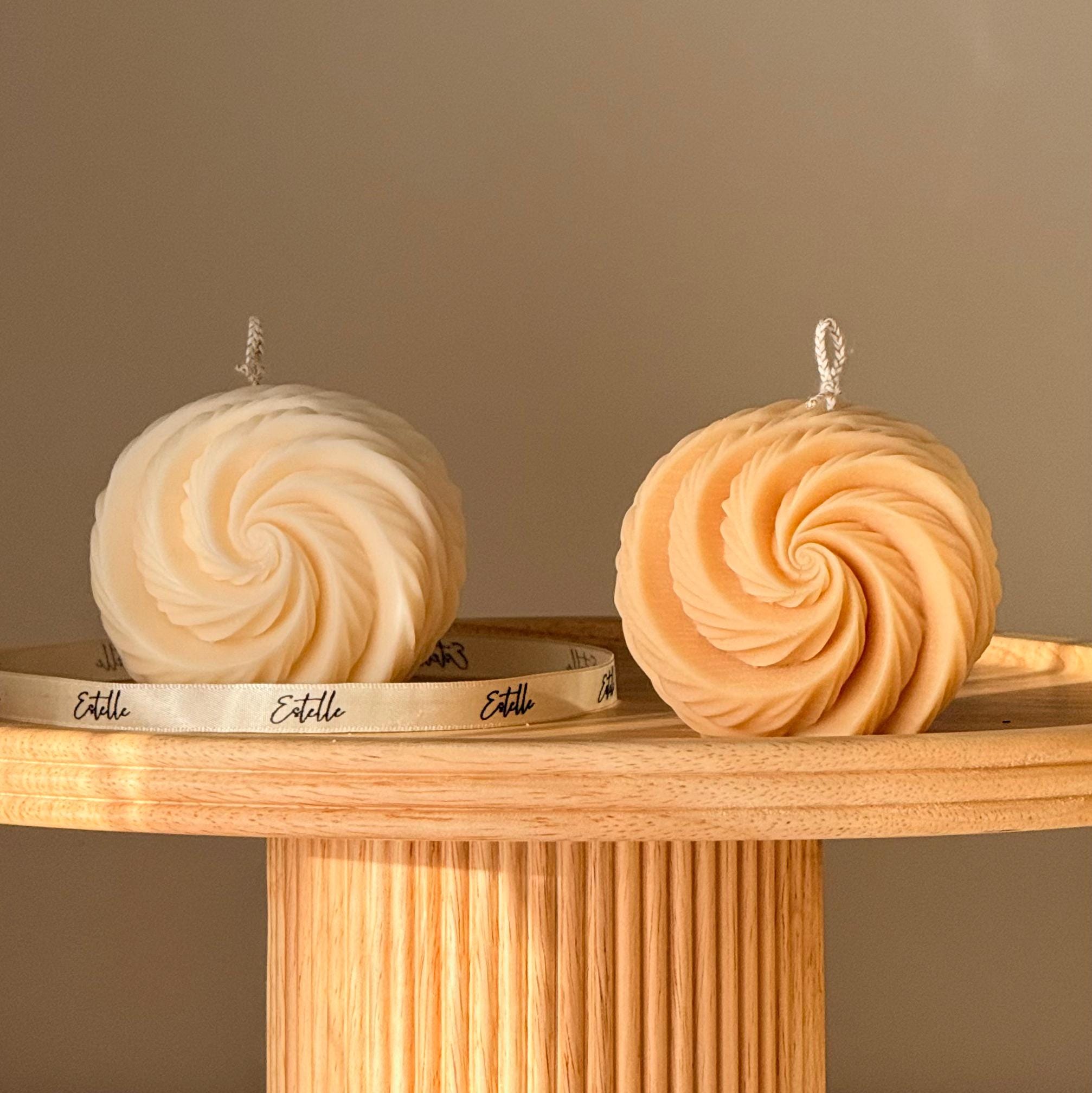 Ribbed Swirl Ball Candle | Trendy Sculptural Candle