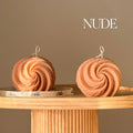 Ribbed Swirl Ball Candle | Trendy Sculptural Candle