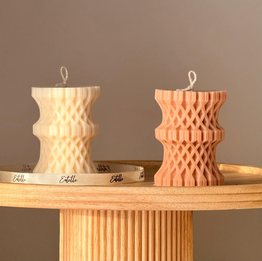 Woven Column Candle | Sculptural Soy Candle