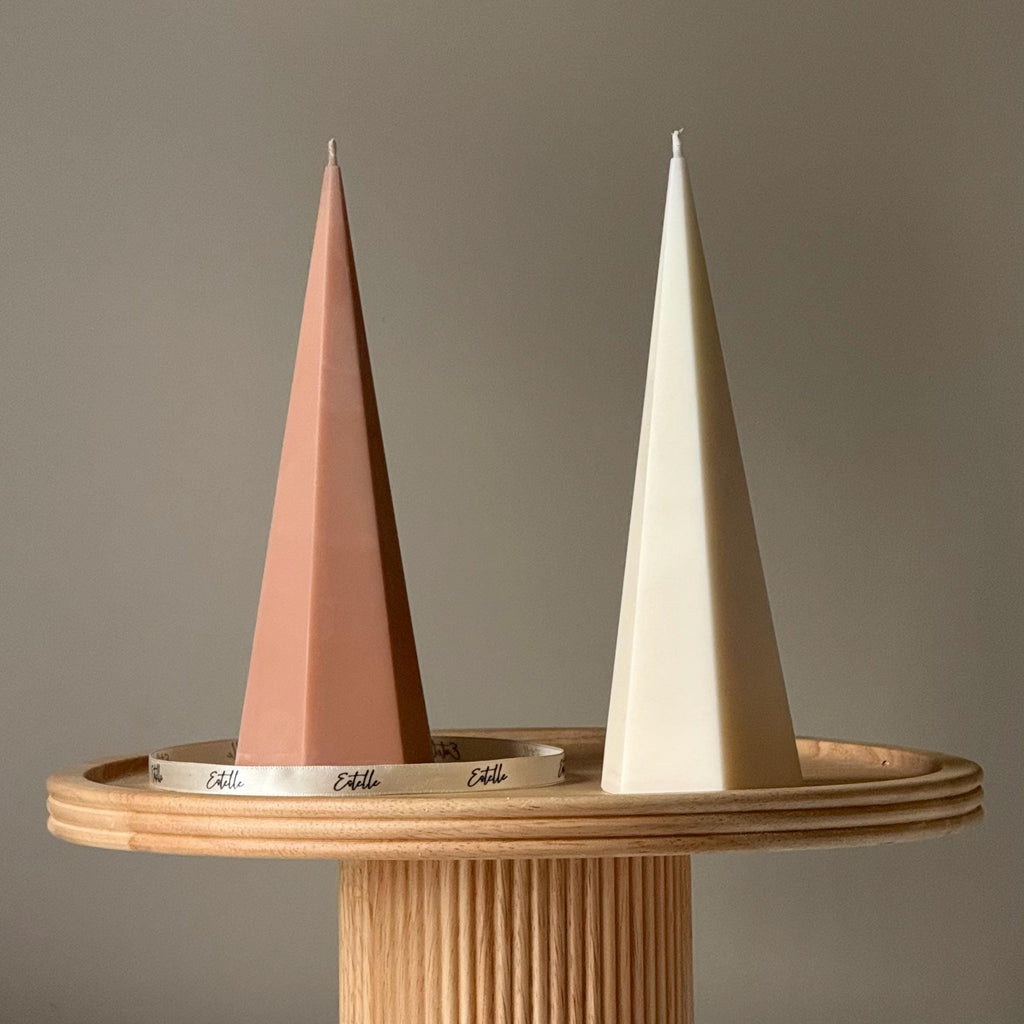 Conical Obelisk Pillar Candle | Architectural Sculptural Candle