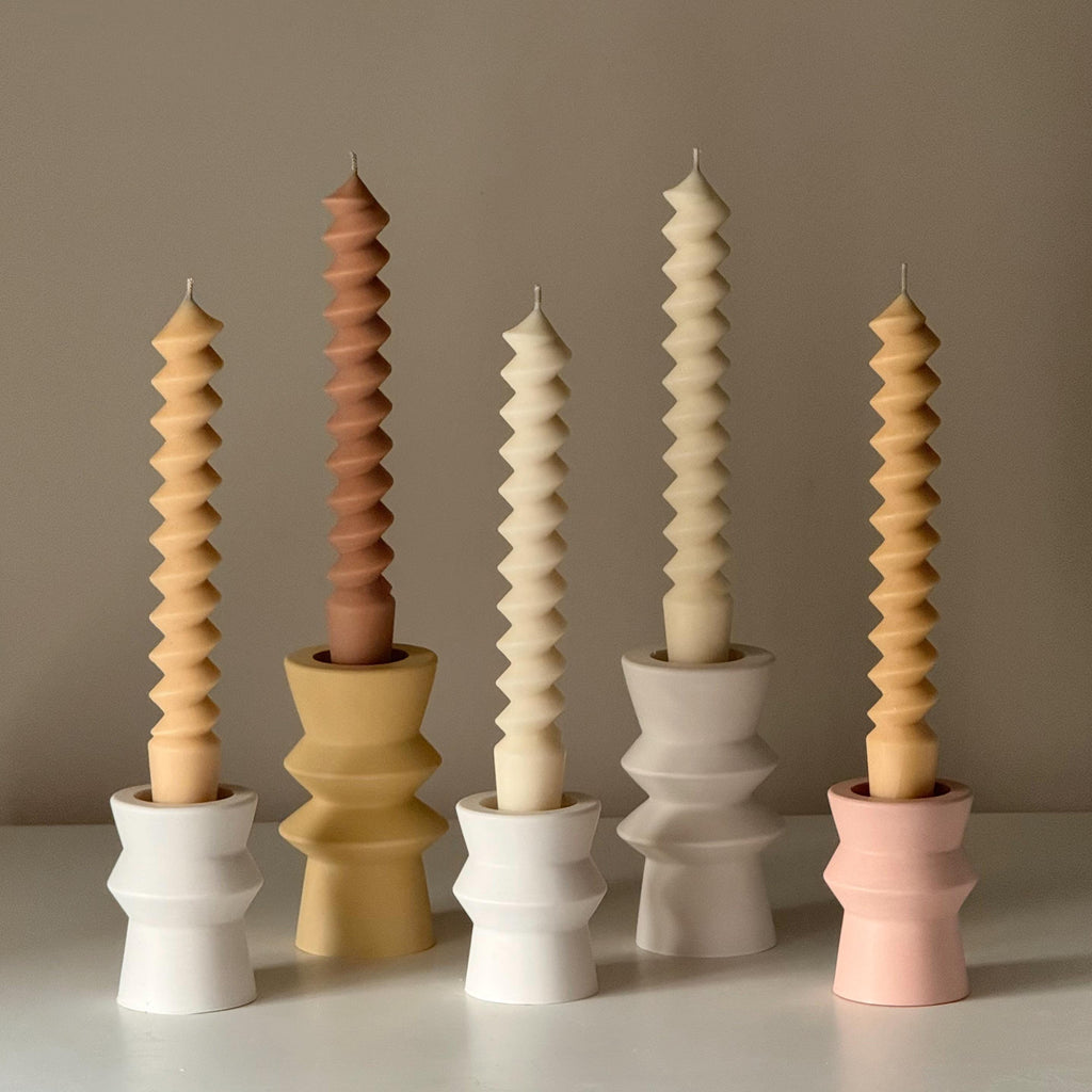 Spiral Column Candlestick Holder | Minimalist Taper Holder