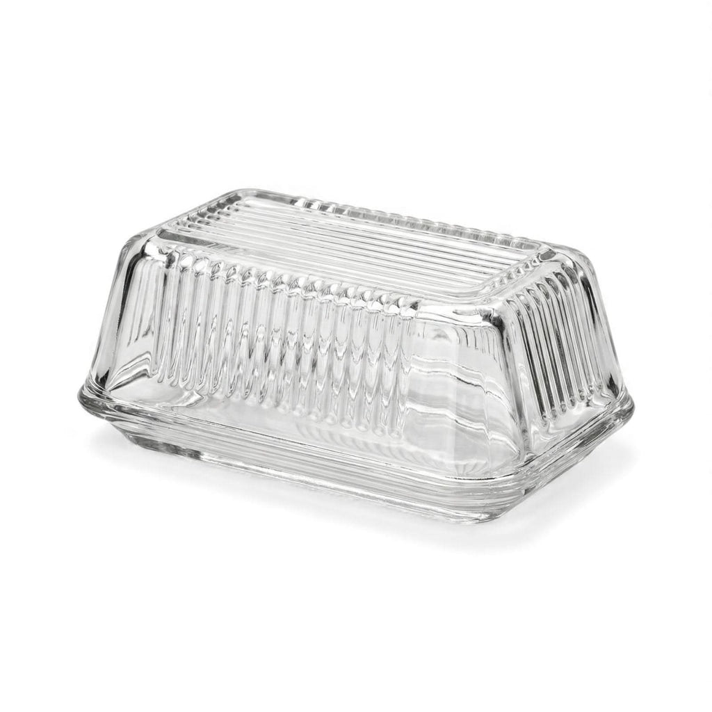 Pasabahce Moda Tavola Glass Butter Dish — 2-Piece Set with Lid