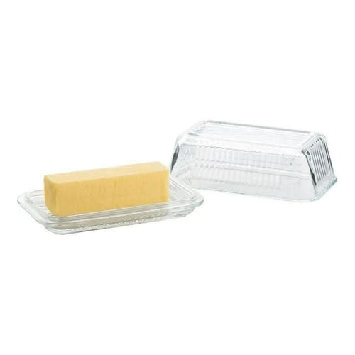 Pasabahce Moda Tavola Glass Butter Dish — 2-Piece Set with Lid